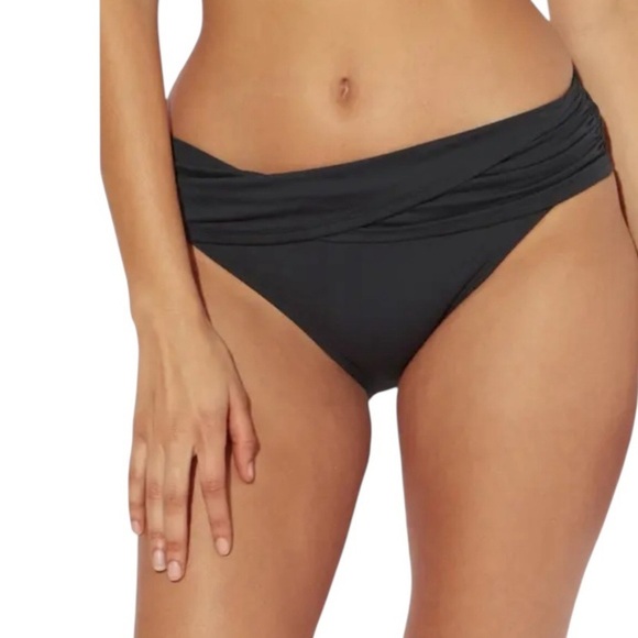 Bleu Rod Beattie Kore Sarong Hipster Swim Bottoms Black Size 12 New - Picture 2 of 6